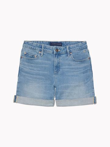 Shorts Tommy Hilfiger Curve Light Wash 5" Denim Femme Bleu | FR_W21299