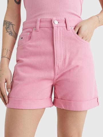 Shorts Tommy Hilfiger Skinny Fit Mom Femme Rose | FR_W21313