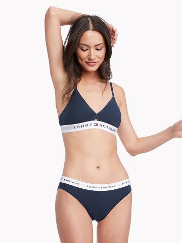 Soutien Gorge Tommy Hilfiger Triangle Femme Bleu Marine | FR_W21537