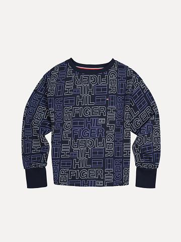 Sweat À Capuche Tommy Hilfiger Bambin' Popover Enfant Bleu Marine | FR_G1107