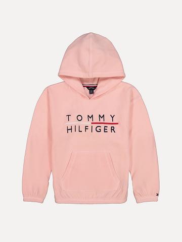 Sweat À Capuche Tommy Hilfiger Big Signature with Built-In Face Mask Enfant Rose | FR_G1092