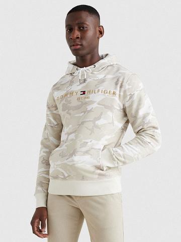 Sweat À Capuche Tommy Hilfiger Camo logo Homme Blanche Camouflage | FR_M31434