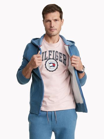 Sweat À Capuche Tommy Hilfiger Essential solid zip Homme Bleu | FR_M31443