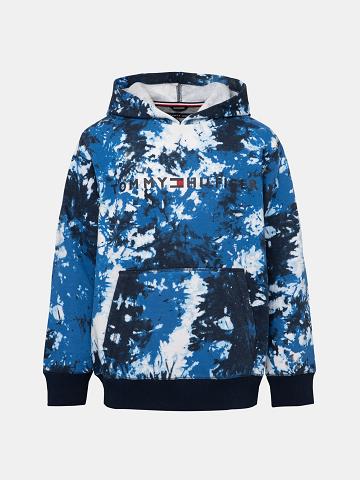 Sweat À Capuche Tommy Hilfiger Little Tie-Dye Enfant Bleu | FR_B2027