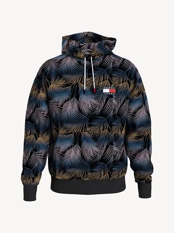 Sweat À Capuche Tommy Hilfiger Tonal palm leaves Homme Noir Multicolore | FR_M31469