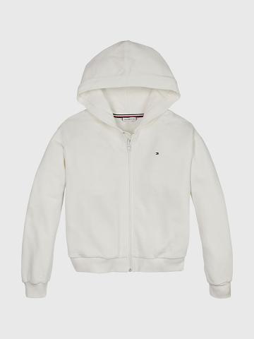 Sweat À Capuche Tommy Hilfiger Zip Enfant Blanche | FR_G1109