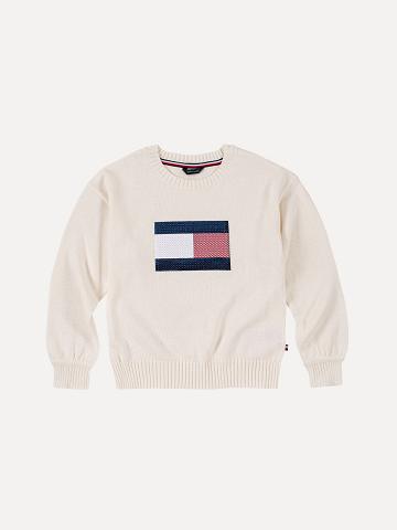 Sweats Tommy Hilfiger Big Flag Enfant Blanche | FR_G1190