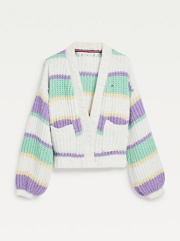 Sweats Tommy Hilfiger Crochet Stripe Cardigan Enfant Multicolore | FR_G1196