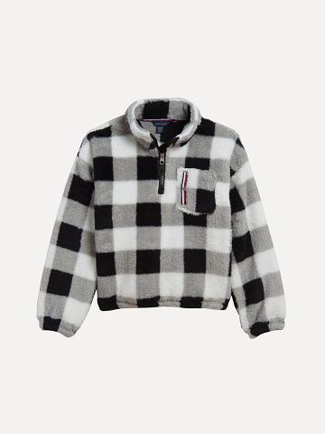 Sweats Tommy Hilfiger Little Check Popover Fleece Enfant Blanche Noir | FR_G1199