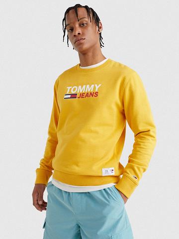 Sweats Tommy Hilfiger Tommy Logo Homme Jaune | FR_M31139