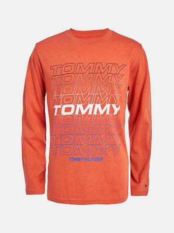 T Shirts Tommy Hilfiger Big Tommy Long-Sleeve Enfant Orange | FR_B2165