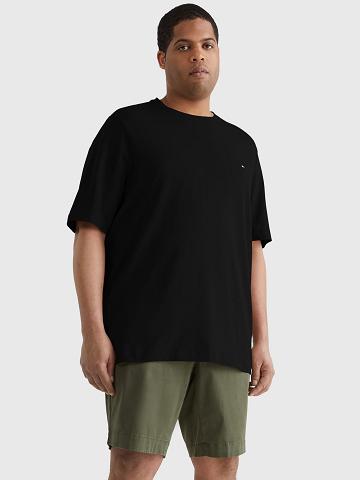 T Shirts Tommy Hilfiger Big and tall solid stretch Homme Noir | FR_M31007