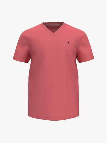 T Shirts Tommy Hilfiger Essential V-Neck Homme Rouge | FR_M31036