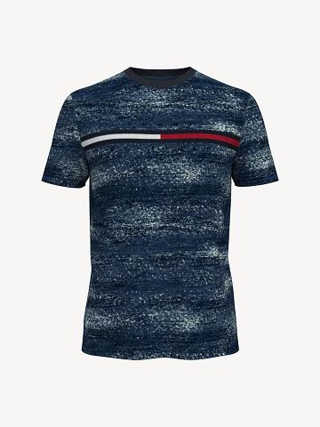 T Shirts Tommy Hilfiger Essential bar flag Homme Bleu | FR_M31024