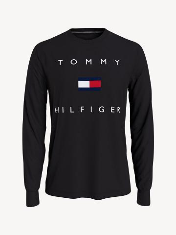 T Shirts Tommy Hilfiger Essential long-sleeve logo Homme Noir | FR_M31029