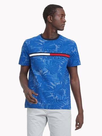 T Shirts Tommy Hilfiger Essential palm flag Homme Bleu | FR_M31030