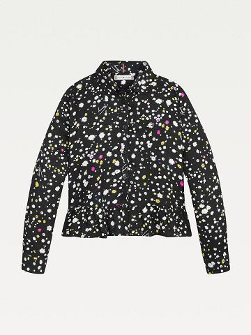 T Shirts Tommy Hilfiger Floral Sustainable Shirt Enfant Noir | FR_G1247