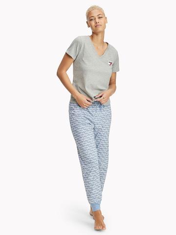 T Shirts Tommy Hilfiger Heart Sleep Femme Grise | FR_W21454