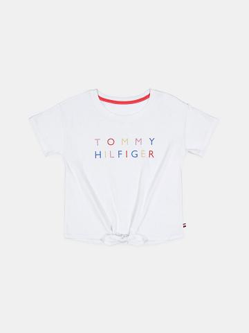 T Shirts Tommy Hilfiger Little Tommy Bow Enfant Blanche | FR_G1251