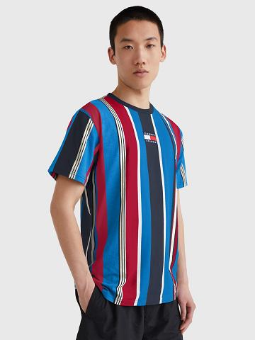 T Shirts Tommy Hilfiger Mixed stripe badge Homme Multicolore | FR_M31055