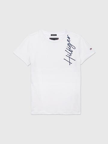 T Shirts Tommy Hilfiger Signature Enfant Blanche | FR_B2202