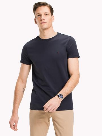 T Shirts Tommy Hilfiger Slim fit stretch Homme Bleu Marine | FR_M31069