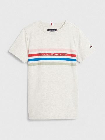 T Shirts Tommy Hilfiger Spring Stripe Enfant Blanche | FR_G1263