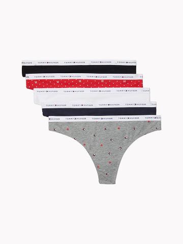 Thongs Tommy Hilfiger Logo Mix 5PK Femme Grise | FR_W21565