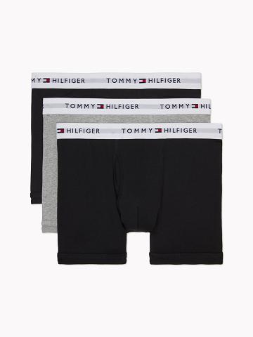 Trunks Tommy Hilfiger Coton classics trunk 3pk Homme Noir Grise | FR_M31495