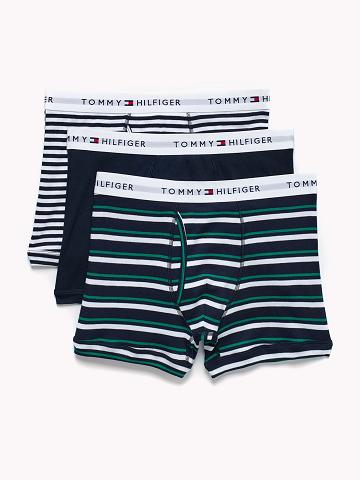 Trunks Tommy Hilfiger Coton classics trunk 3pk Homme Bleu Marine Blanche Vert | FR_M31499