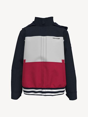 Vestes Tommy Hilfiger Colorblock Yachting Enfant Bleu Marine Blanche Rouge | FR_B2036