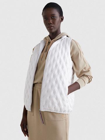 Vestes Tommy Hilfiger Quilted Down Vest Femme Blanche | FR_W21182