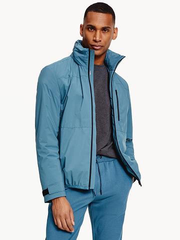 Vestes Tommy Hilfiger Recycled hooded Homme Turquoise | FR_M31414